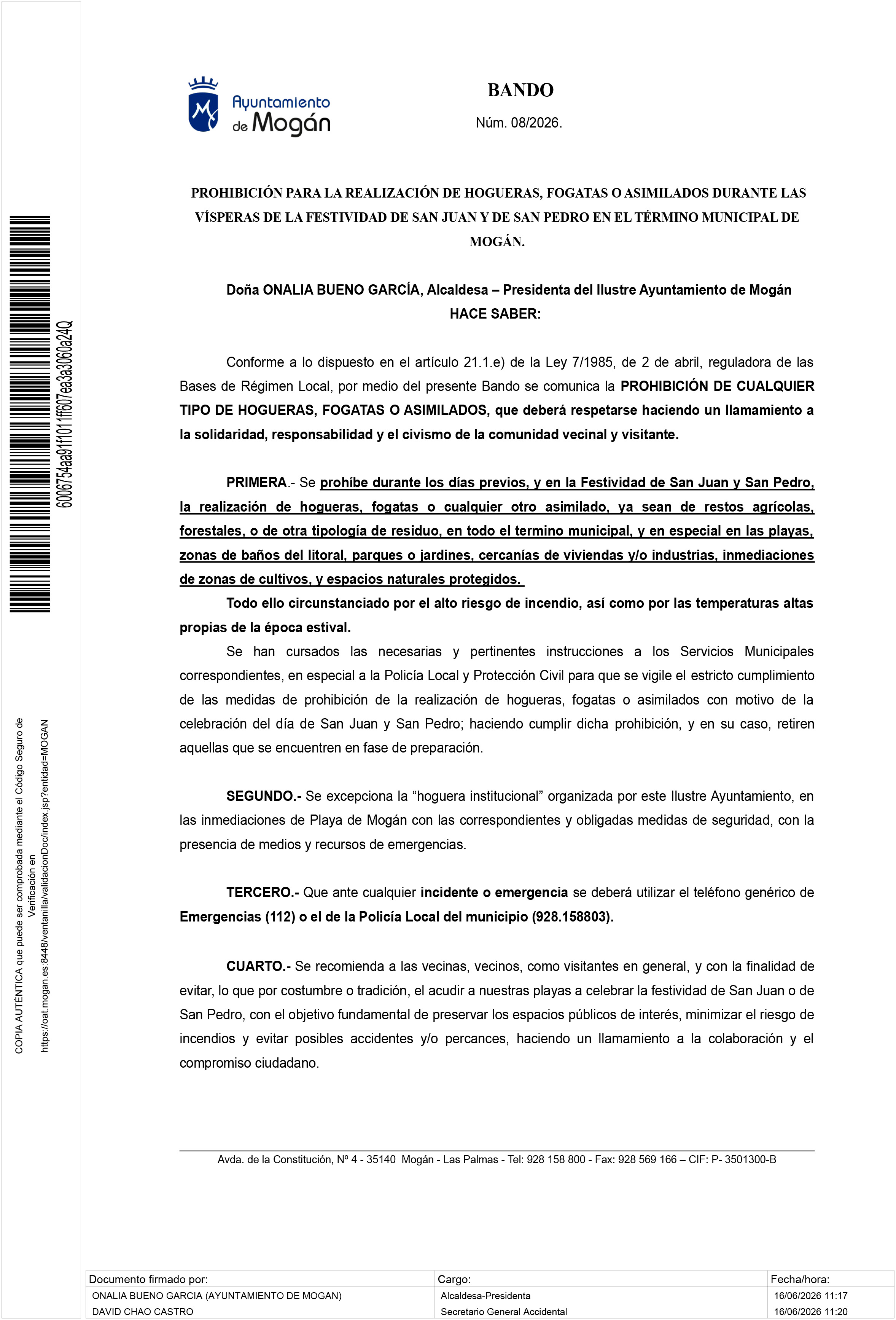 Bando de seguridad de San Juan 2026 - 001