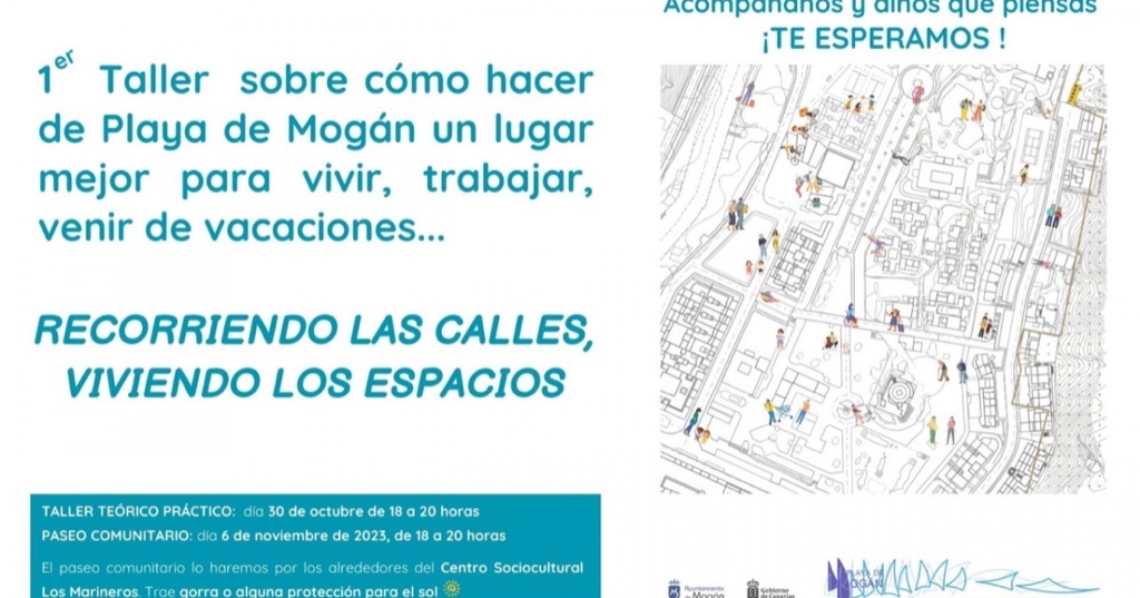 Taller para contribuir a la redacción del Plan de Modernización de Playa de Mogán el 30 de octubre y 6 de noviembre
