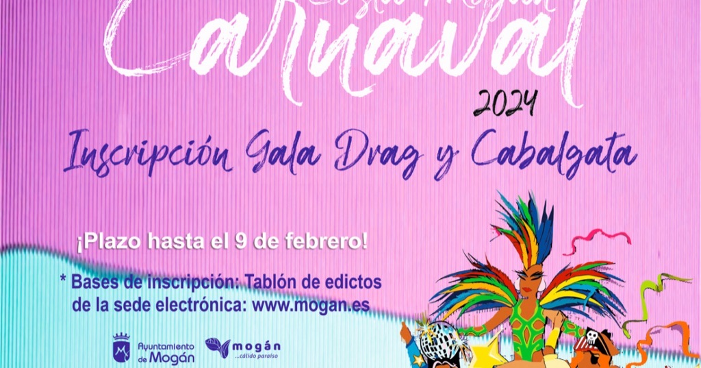 Abre el plazo de inscripción de carrozas  y drags del Carnaval Costa Mogán 2024
