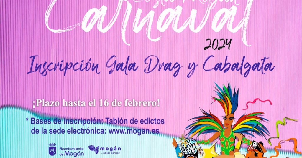 Ampliación del plazo de inscripción de drags y carrozas en el Carnaval Costa Mogán 2024